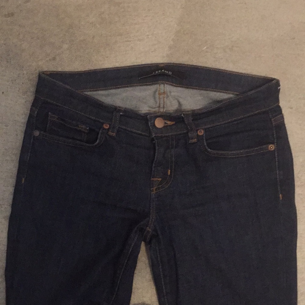 J Brand dark wash low rise skinny jeans